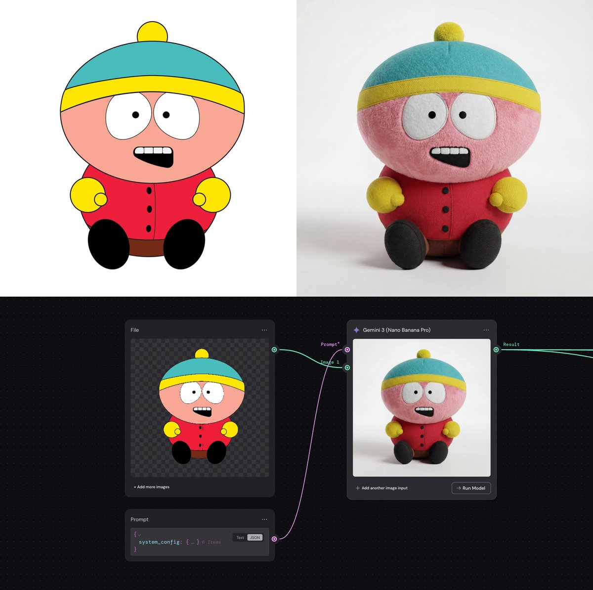 2D 到 3D 毛绒转换的系统提示 生成效果示例