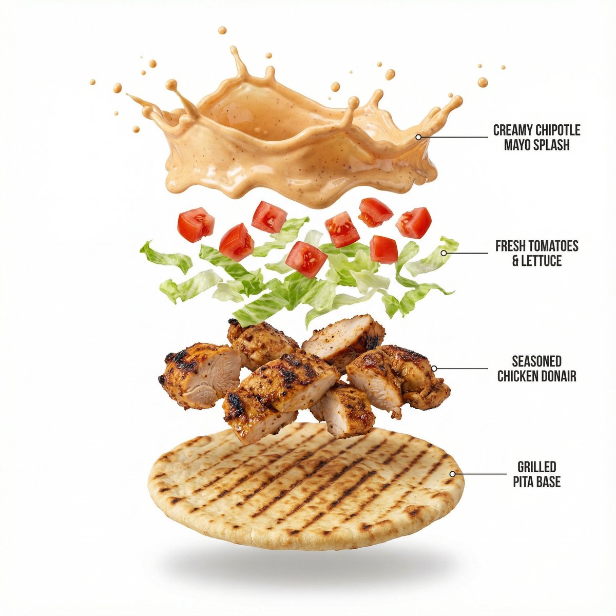 Shawarma 产品摄影和爆炸信息图 生成效果示例