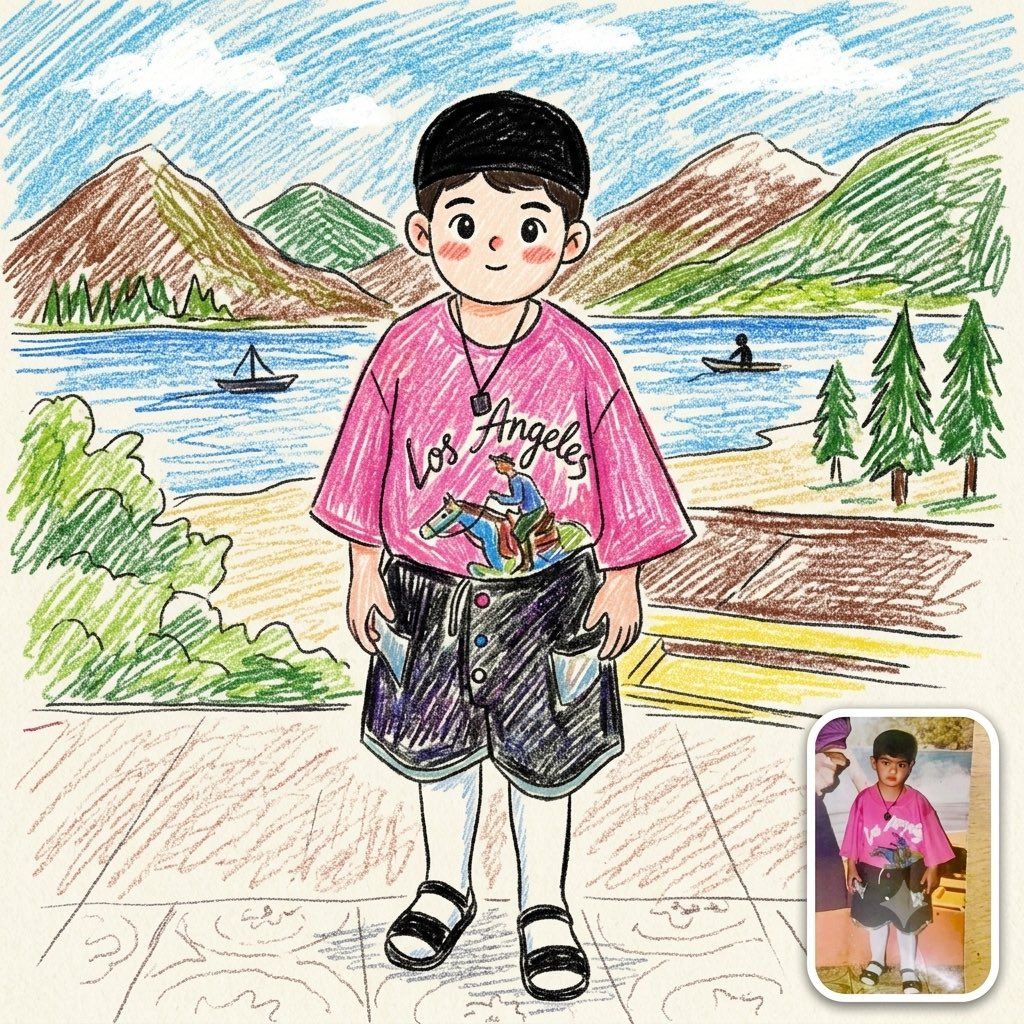 照片到蜡笔画 生成效果示例