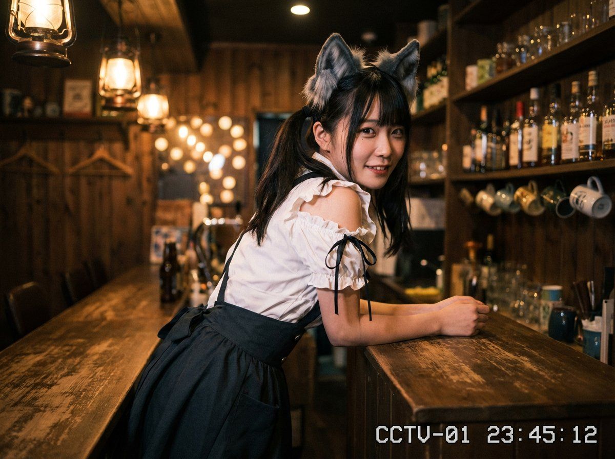 央视审美的温馨女仆咖啡人像 生成效果示例