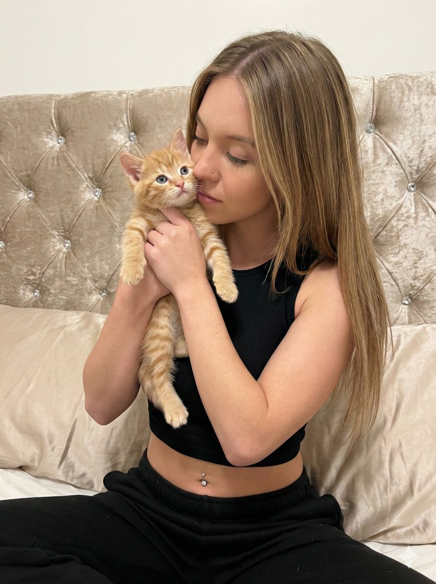 悉尼斯威尼和小猫的逼真肖像 生成效果示例