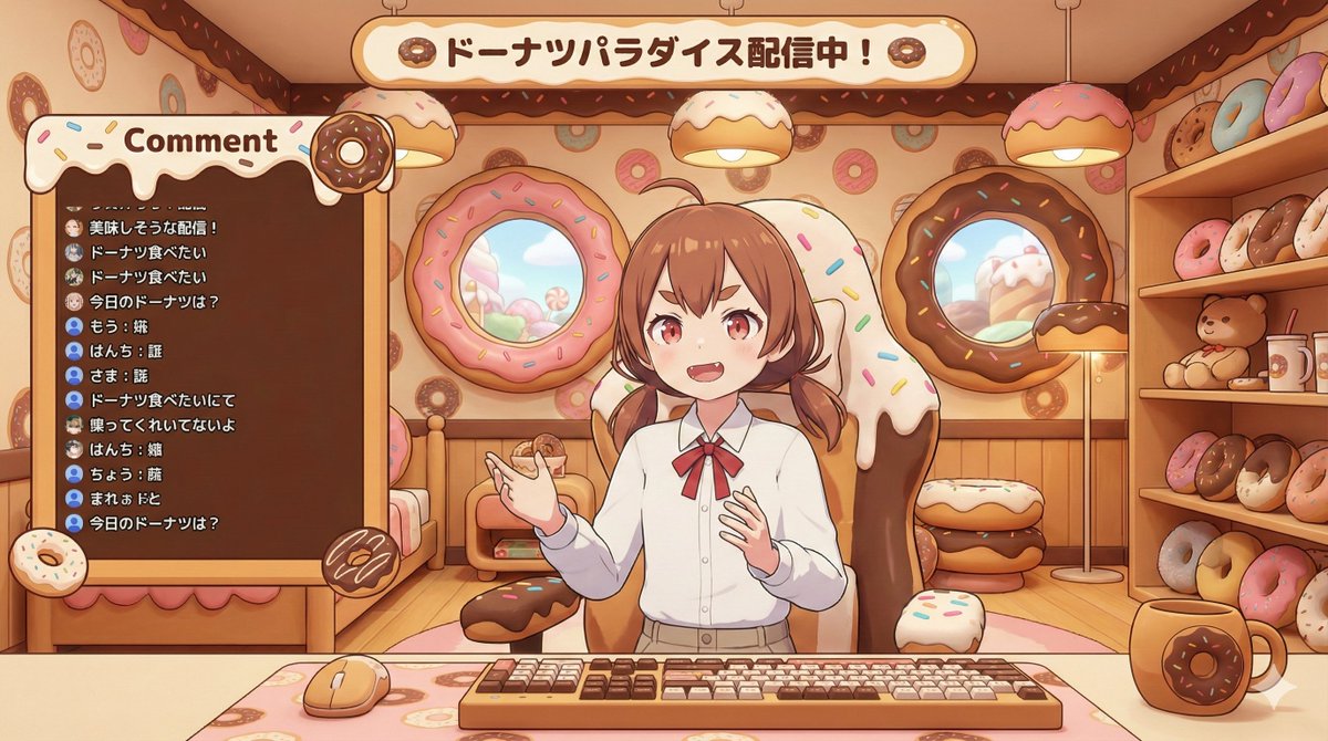 VTuber流媒体屏幕生成，可定制角色和主题 生成效果示例