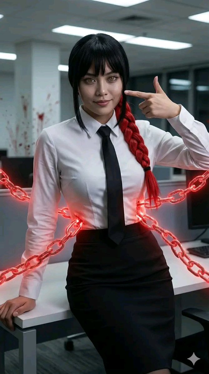 电锯男 Makima Cosplay 心理惊悚提示 生成效果示例