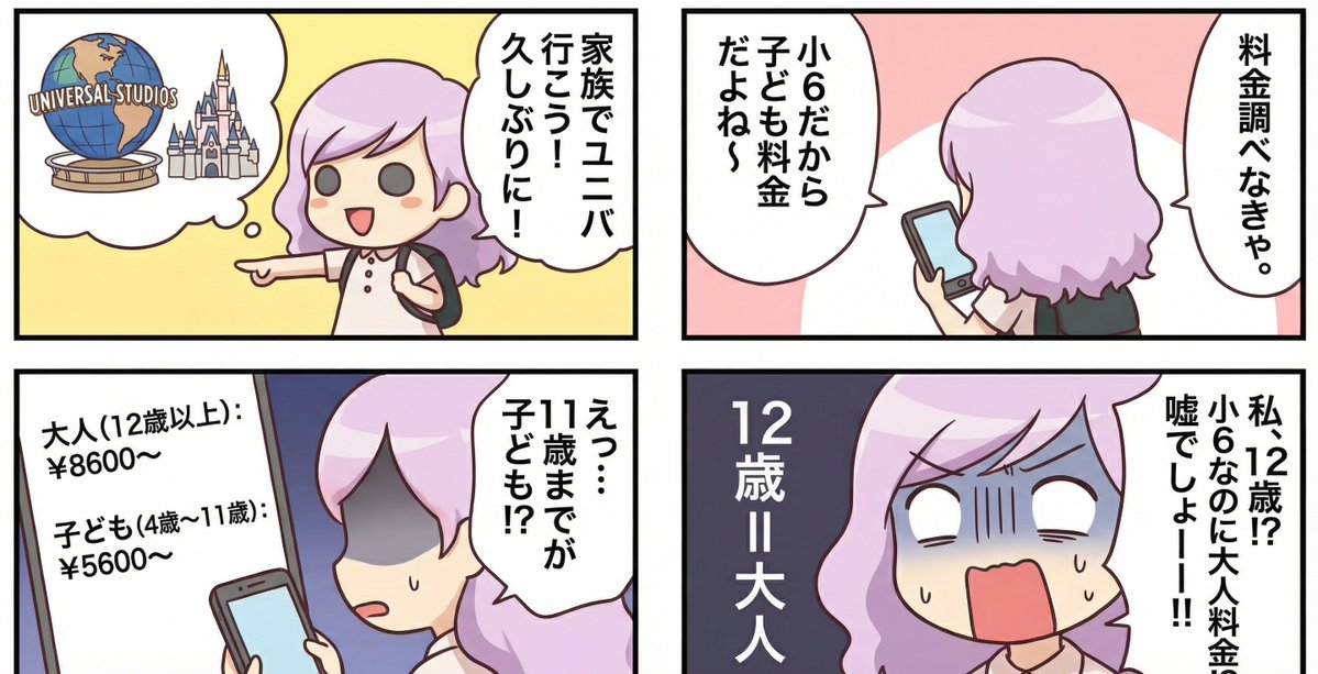 环球影城全家旅行的散文漫画 生成效果示例