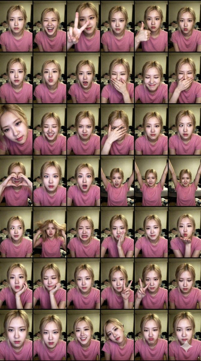 Extreme Lo-Fi 网络摄像头样片网格（Rosé Blackpink） 生成效果示例