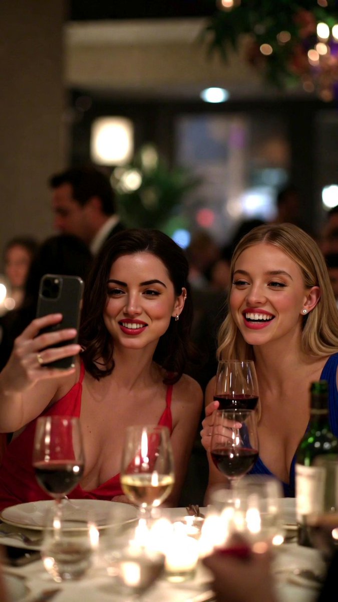 Ana de Armas 和 Sydney Sweeney 的低质量智能手机自拍 生成效果示例