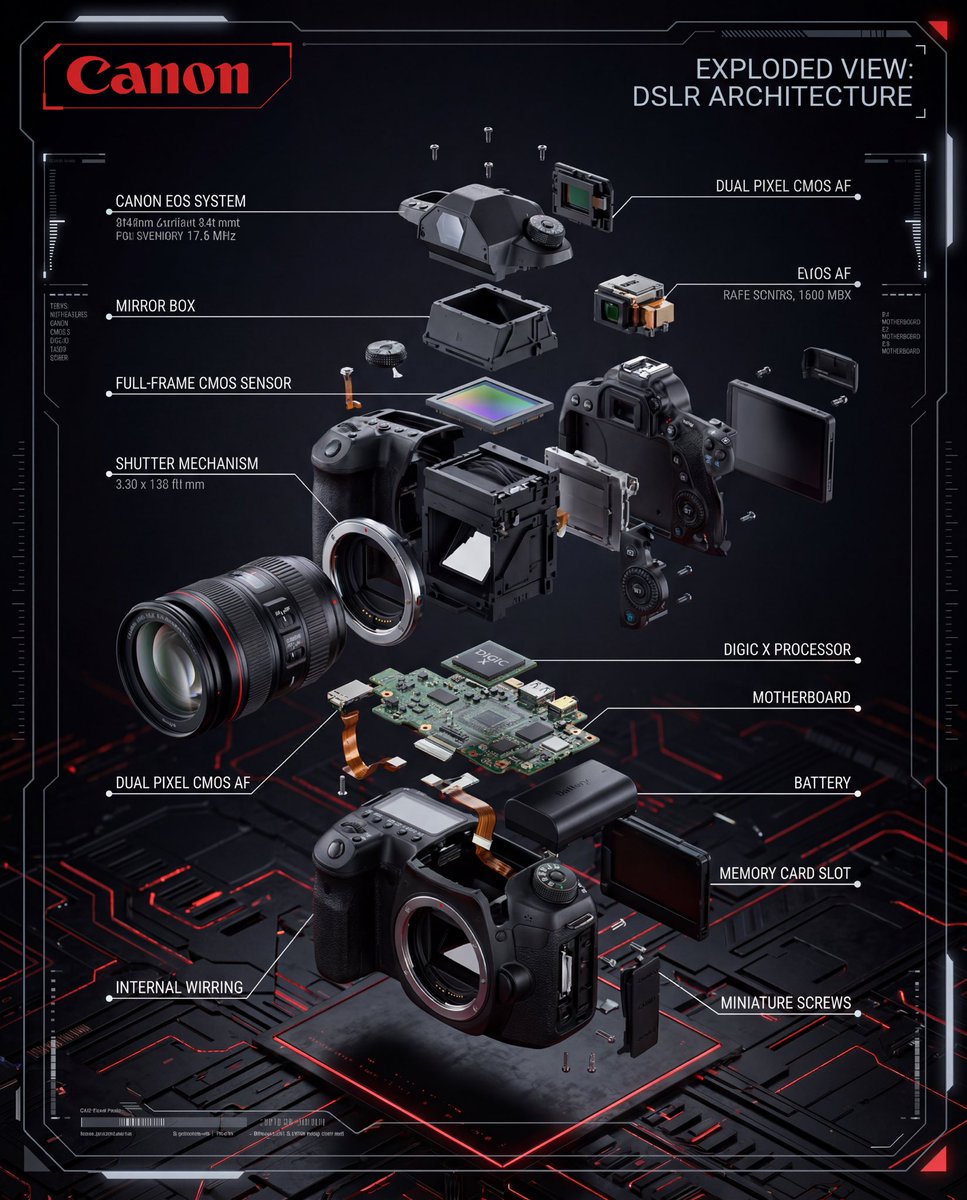 DSLR 分解图信息图 生成效果示例