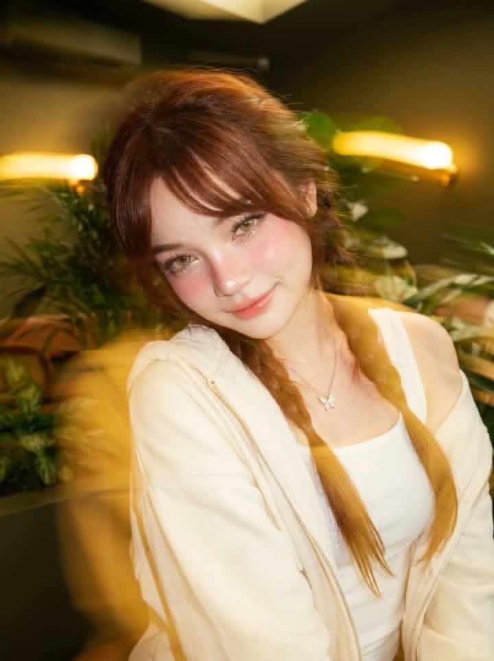 超写实咖啡馆年轻女子肖像 生成效果示例