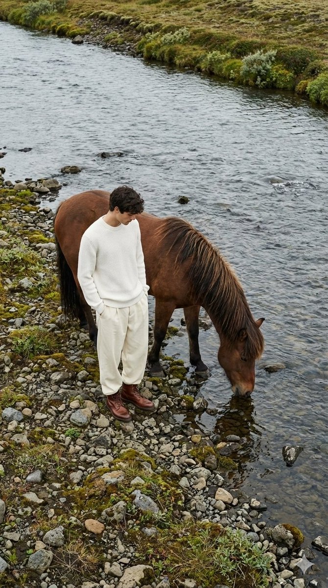 Jil Sander 美学时尚编辑：人与马 生成效果示例