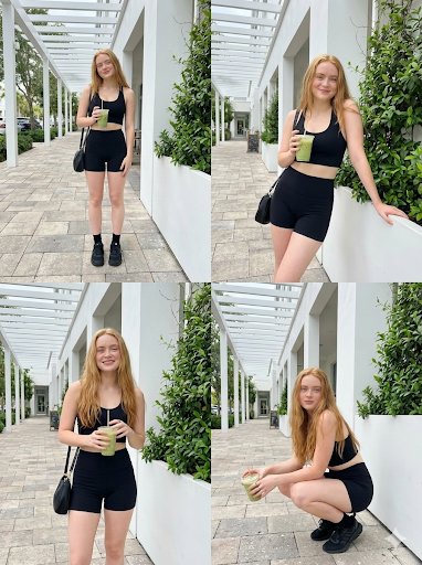 2x2 生活方式时尚拼贴 (Sadie Sink) 生成效果示例