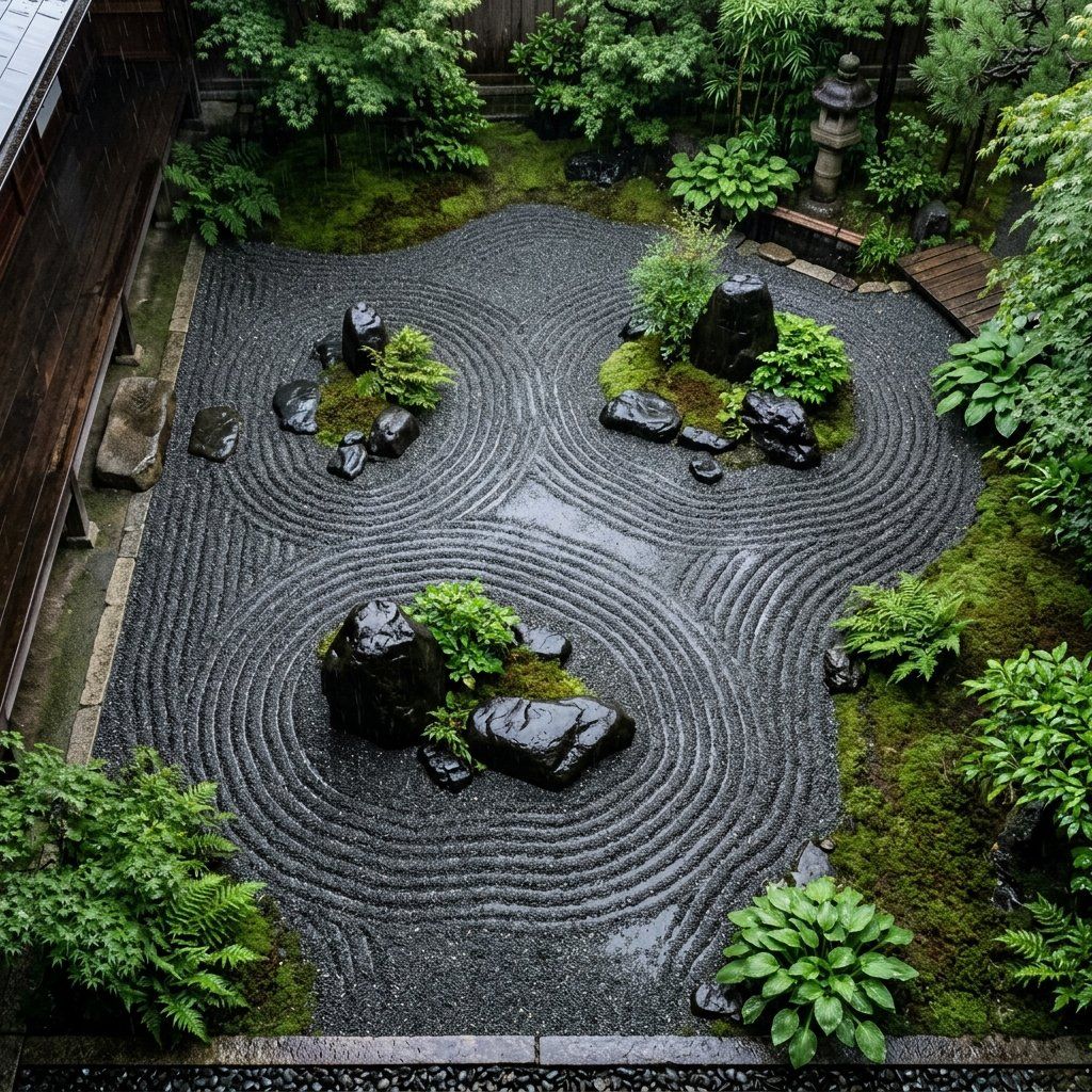 现实的禅宗花园景观 生成效果示例