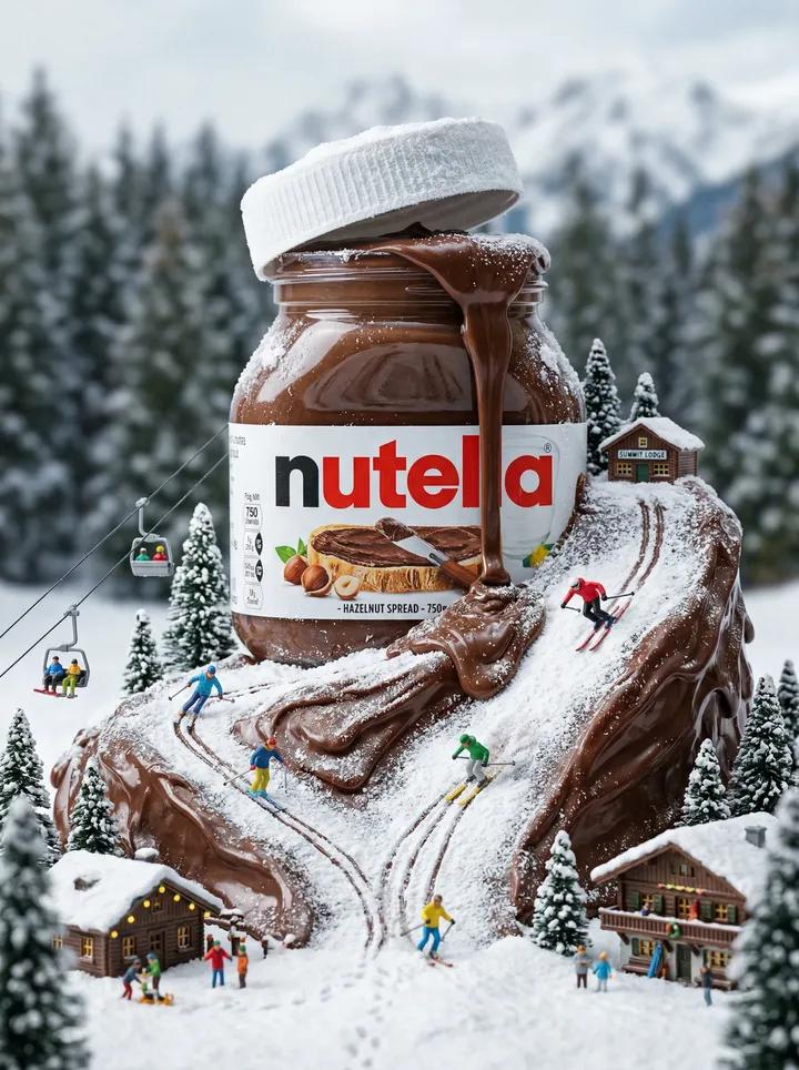 Nutella 微型冬季世界视频提示 (JSON) 生成效果示例