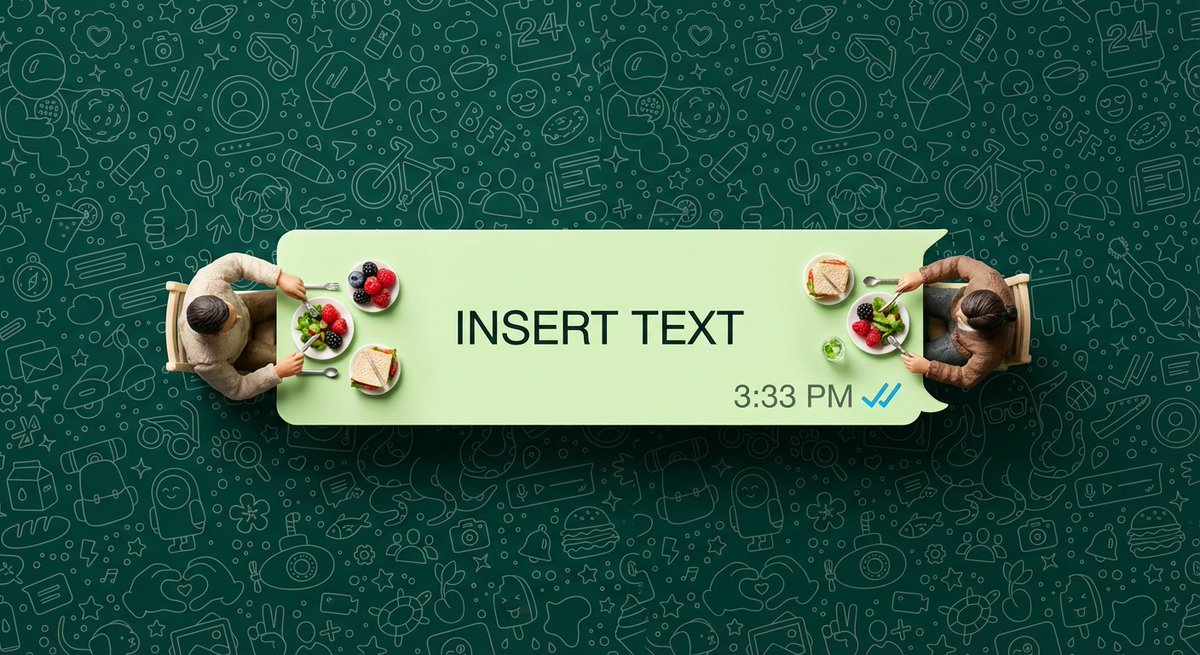 WhatsApp 语音泡沫餐桌微距拍摄 生成效果示例