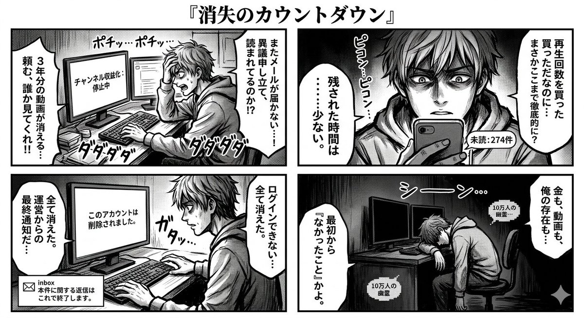 四格漫画：失踪倒计时 生成效果示例