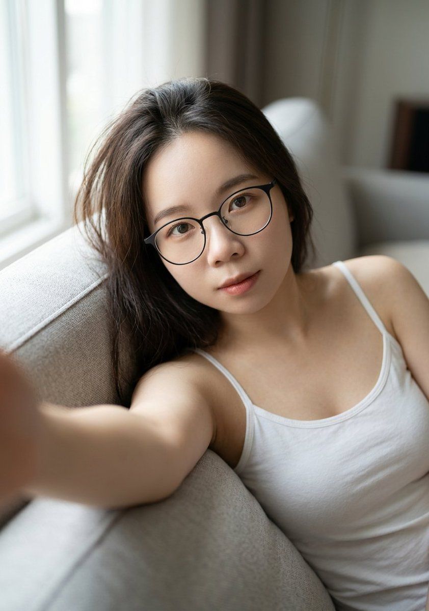 沙发上女人的亲密肖像 生成效果示例