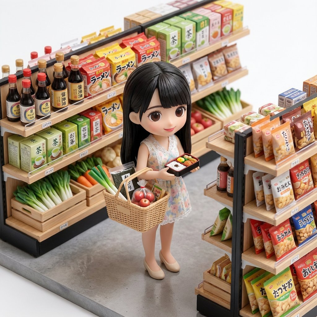 日本花店人物等距微型雕像 生成效果示例