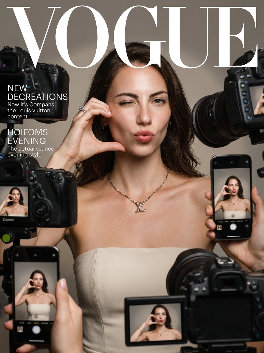 《Vogue》杂志封面风格时尚肖像 生成效果示例