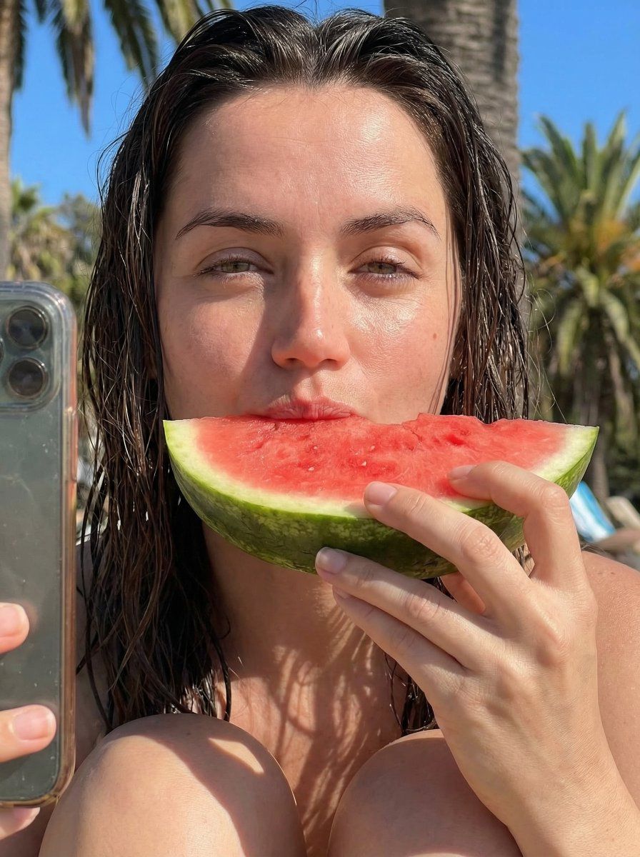 Ana de Armas 夏季西瓜自拍 生成效果示例
