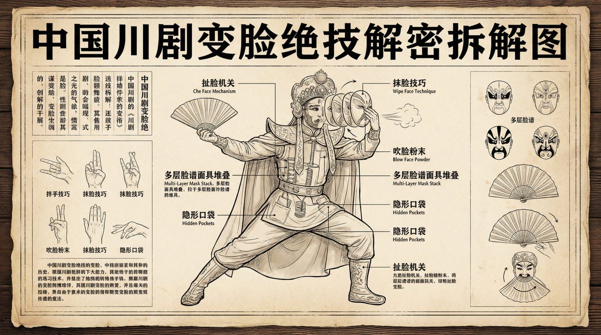 川剧变脸技图 生成效果示例
