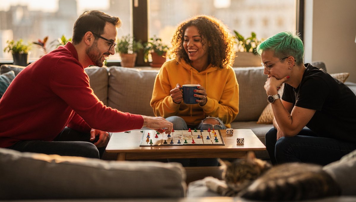 具有多个角色提示的棋盘游戏场景 生成效果示例