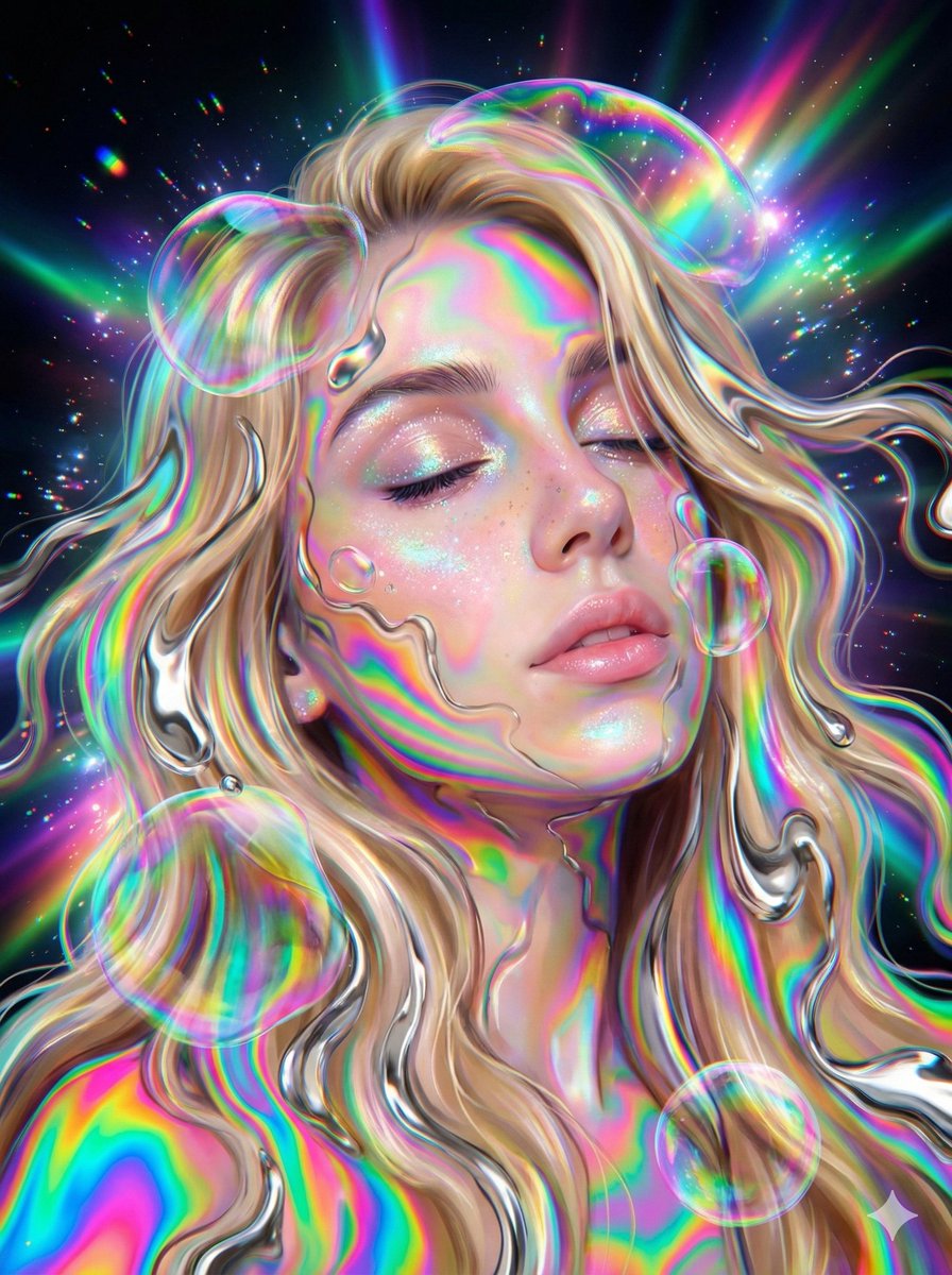超现实迷幻彩虹肖像 生成效果示例