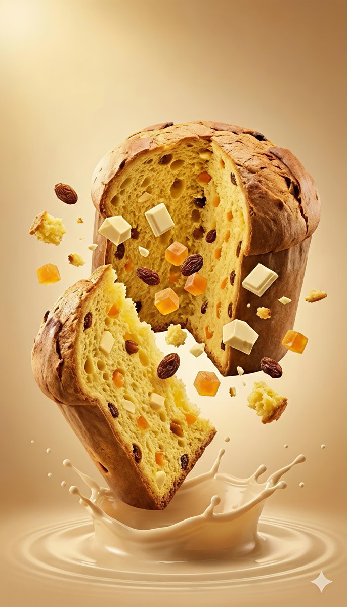 动态Panettone食品摄影提示 生成效果示例
