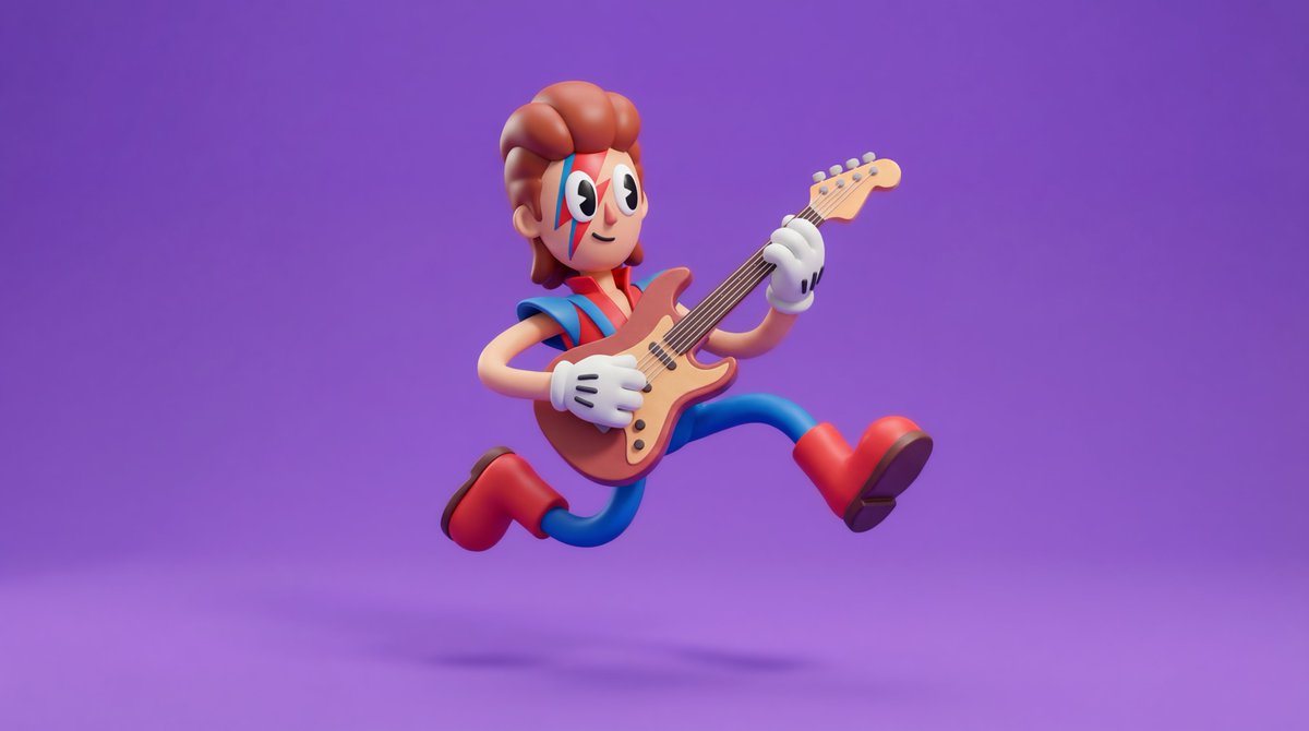Rubberhose 3D 字符提示 生成效果示例