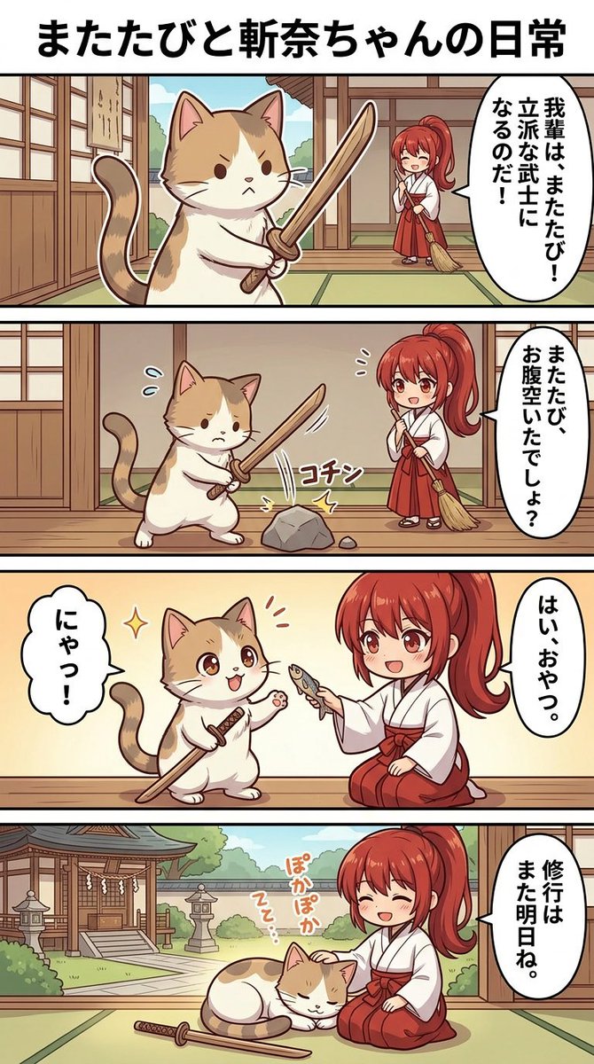 4 面板漫画生成提示 生成效果示例