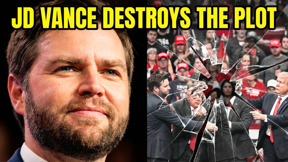 分屏 YouTube 缩略图：JD Vance 政治评论 生成效果示例