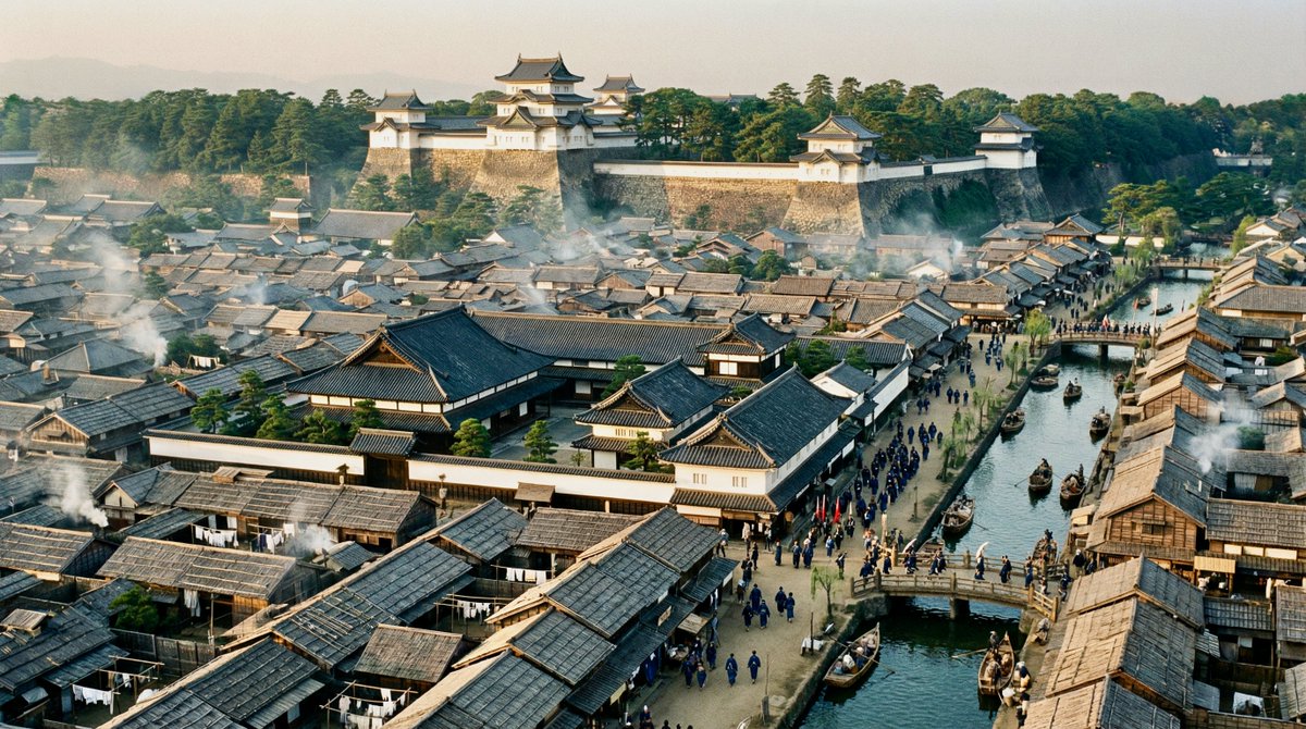 江户时代的城下町场景 生成效果示例