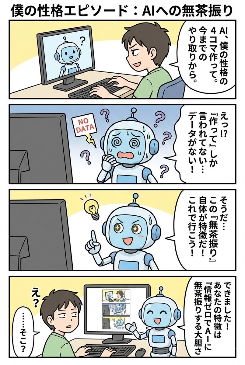 基于过去互动的四格漫画 生成效果示例